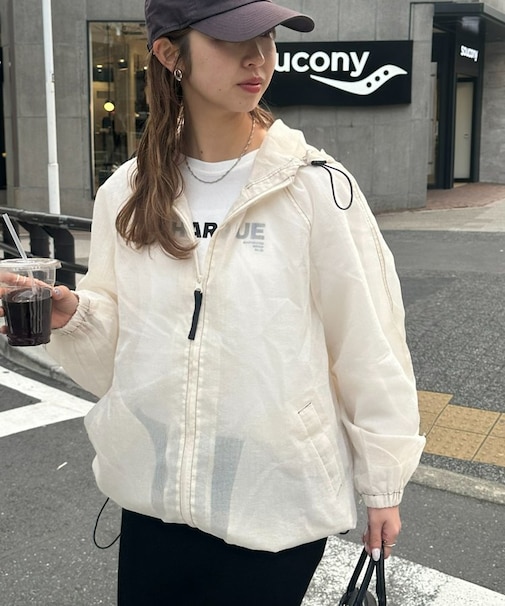 【Enlude】シアーリップフード付シャツブルゾン