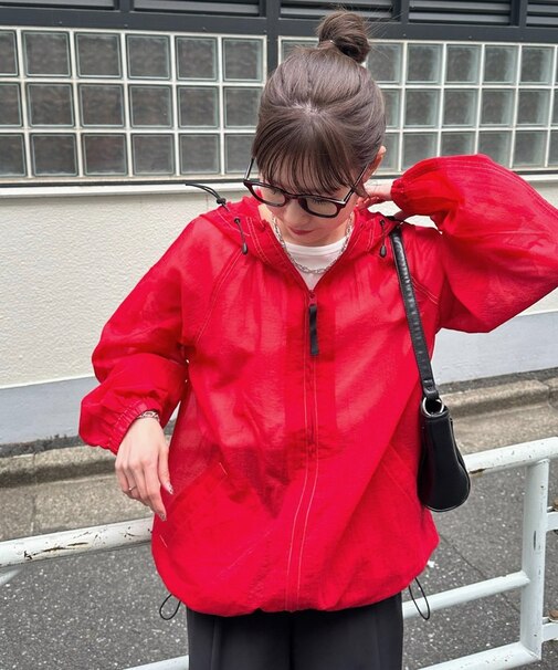 【Enlude】シアーリップフード付シャツブルゾン