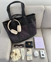 【Enlude】キャンバスナイロンコンビトートバック