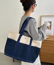 【Enlude】キャンバスナイロンコンビトートバック