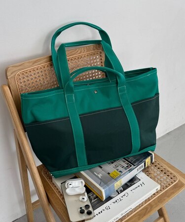 【Enlude】キャンバスナイロンコンビトートバック