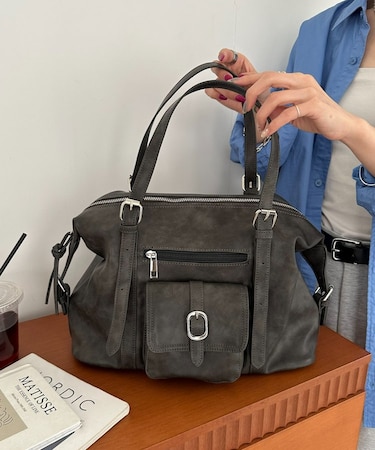 アウトポケットソフトボストンバッグ