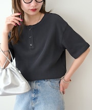 【Enlude/サイズ展開あり】ピグメントヘンリーネック《ユニセックス》