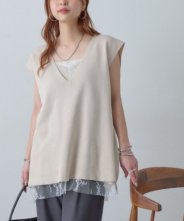 【Noka】深Vニットベスト