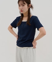 【umm.】レイヤードヘンリーハーフスリーブ