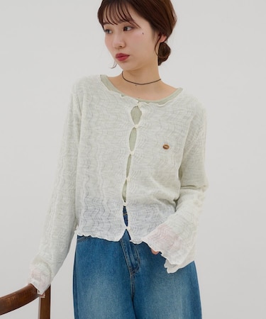 【umm.】シアーメローカーディガン