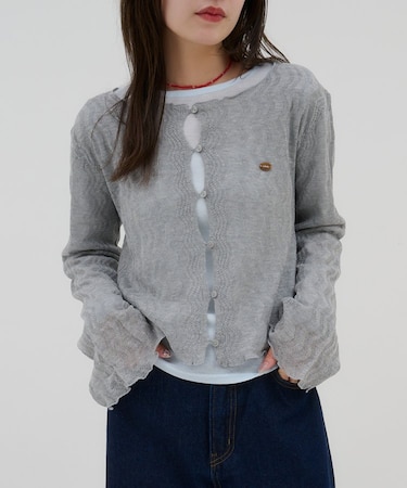 【umm.】シアーメローカーディガン