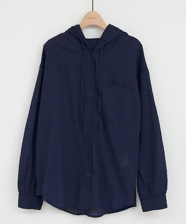 【umm.】ドビードットフードシャツ