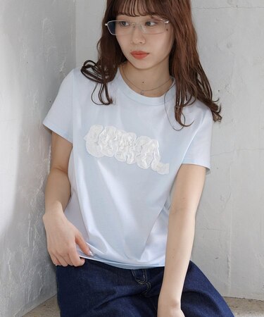 【umm.】レースロゴ半袖Tシャツ