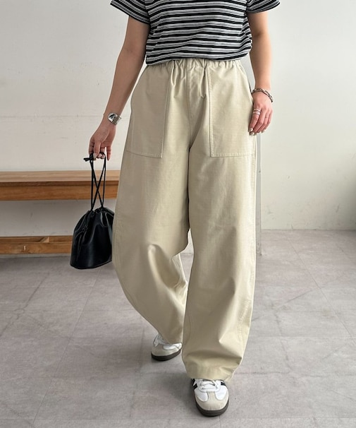 【Enlude】カットバックサテンバレルイージーパンツ《ユニセックス》