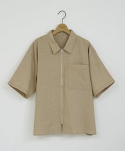 【Enlude】ライトテックリネンジップシャツ《ユニセックス》