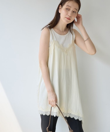 【Noka】ヴィンテージレースアシメキャミチュニック