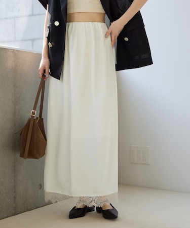 【Noka】裾レースセミフレアスカート