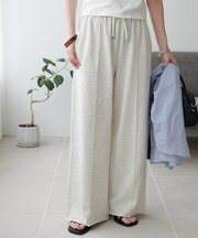 ライトオンス裏毛センタープレスワイドパンツ