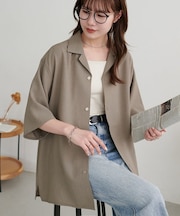 【Enlude】ライトテックリネンオープンカラーシャツ《ユニセックス》