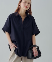 【Noka】衿付きスキッパー半袖シャツ