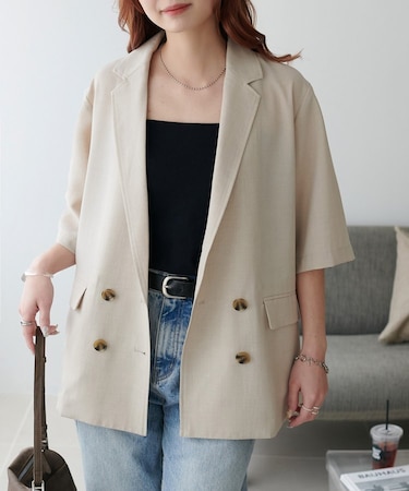 ライトテックリネン半袖シャツジャケット