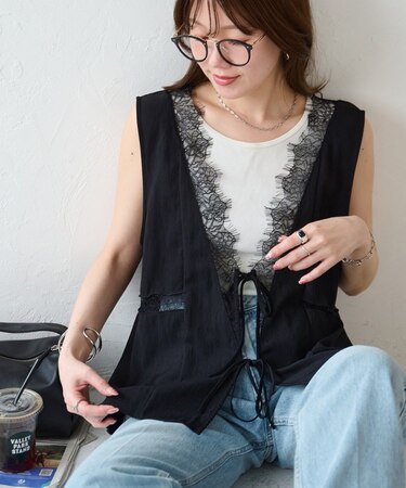 サテンレース使いベスト