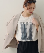 【Noka/汗染み防止】フォトプリントフレンチTシャツ