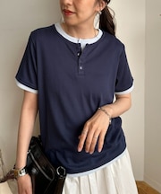 ヘンリー配色半袖プルオーバー