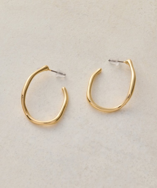 【GOLDY】ウェービーフープピアス