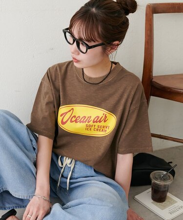 【Enlude】ピグメントスラブサインボードTシャツ《ユニセックス》