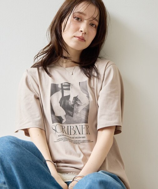 【Noka】フォトプリントロゴ半袖Tシャツ