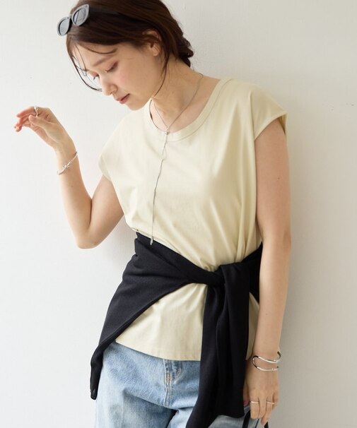 【Noka】UネックフレンチTシャツ