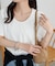 リブUネックTシャツ