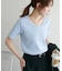リブUネックTシャツ