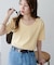 リブUネックTシャツ