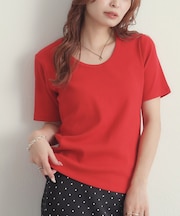 リブUネックTシャツ