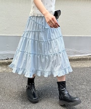 【umm.】ランダムフリルミドルスカート