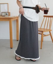 裾レースカットスカート