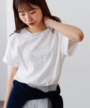 ラインストーンロゴTシャツ