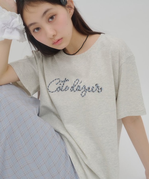 【umm.】コード刺繍ロゴ半袖Tシャツ