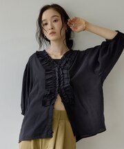 【Noka】フロントミニフリルブラウス