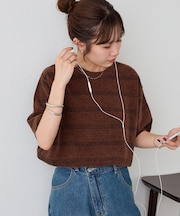 【Enlude】ミニモールボーダーニットTシャツ《ユニセックス》