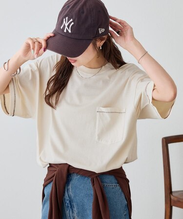 【Enlude】配色ステッチドロストTシャツ《ユニセックス》