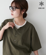 【Enlude】フェイクレイヤードヘンリーネックTシャツ《ユニセックス》