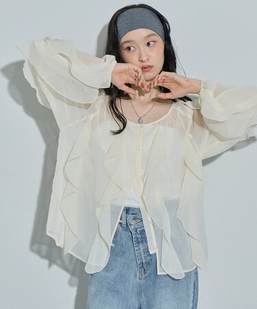 【Noka】ラッフルブラウス