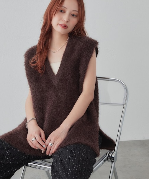 フェザーヤーンチュニックベスト