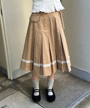 【umm.】ウエストポーチ付きプリーツスカート