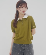 【umm.】ダブルカラー半袖ニット