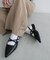《S～XL展開》ポインテッドクロスストラップシューズ