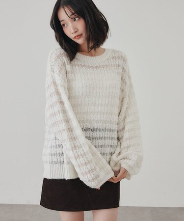 スカシボーダーニット