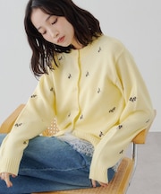 花柄刺繍カーディガン