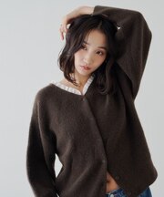 前後2WAY異素材使いアソートカーディガン