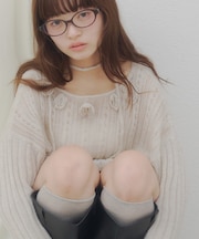 【umm.】フラワーモチーフモヘアライクルーズニット