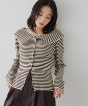 前後2WAYビッグカラーニット